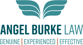angel burke law logo with tagline Genuine Experienced Effective Law Firm Medway Ma